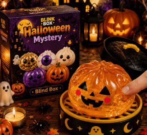 Chx Lindos Juguetes Blandos de Halloween, Caja Sorpresa de Dumplings de Malta Misteriosos, Dumpling Blando con Cara Sonriente, Juguetes Antiestrés con Forma de Panecillo, Kit de Vaporera - Product Image 4