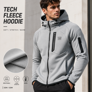 Chaqueta de Forro Polar Térmico OEM para Hombre, Sudadera con Capucha Transpirable, Ropa Deportiva Personalizada - Product Image 1