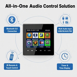 <strong>Background</strong> Music Host 86 Type in Wall Amplifier Panel Doorbell Trigger TF USB AUX Playback IR Remote - Product Image 1