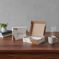 Dossiers ondulés noir mat premium avec logo personnalisé, fermeture magnétique, recyclables, pour l'expédition de produits e-commerce et ménagers
