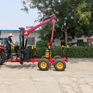 Çin sıcak 10 Ton römork römork fiyat Chalion marka tarım 10 Ton kütük römorku ve vinç tarım traktörleri için