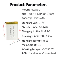 Polymer-Lithium-Batterie 504457 505060 522060 523450 533442 551025 3,7V Kosmetikspiegel Make-up-Licht Schönheitsinstrument LED-Licht