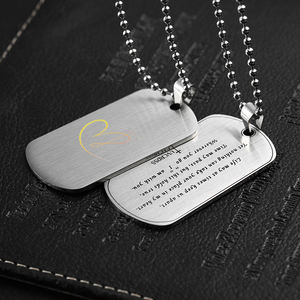 Étiquettes de <span class=keywords><strong>chien</strong></span> double face en acier inoxydable plaqué argent pour gravure Étiquettes de <span class=keywords><strong>chien</strong></span> personnalisées par le fabricant en gros avec logo 3D - Product Image 6