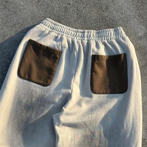 High Quality Cotton Stacked <b>Sweatpants</b> Heavyweight Embroidered Acid Wash Track Pants Custom Men <b>Oversized</b> Wide Leg <b>Sweatpants</b> - Product Image 5