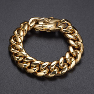 OEM ODM LEPAI Pulsera <span class=keywords><strong>de</strong></span> Cadena <span class=keywords><strong>de</strong></span> Eslavo Clásica <span class=keywords><strong>de</strong></span> Lujo <span class=keywords><strong>para</strong></span> Niños, <span class=keywords><strong>de</strong></span> Acero Inoxidable con <span class=keywords><strong>Oro</strong></span> <span class=keywords><strong>de</strong></span> 18K, Estilo Miami Cuban Link Grueso, Hip Hop - Product Image 2