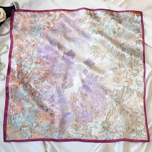 Écharpe en <span class=keywords><strong>soie</strong></span> satinée multicolores, petite écharpe carrée de 55 cm, motif floral en <span class=keywords><strong>soie</strong></span> de mûrier - Product Image 1