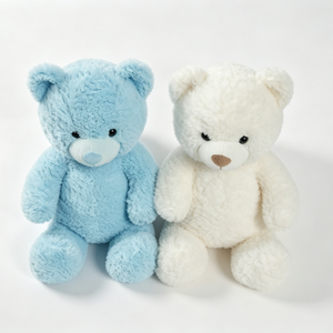 Customized Soft Fluffy Matching Sitting <b>Stuffed</b> Bear Duo, Twin Teddy Bears, Gender Neutral Nursery Decor - Product Image 5