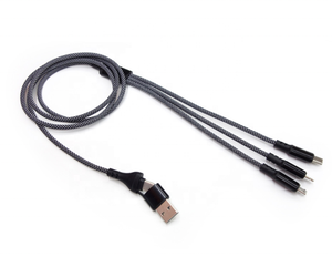 Hot bán 100W sạc nhanh USB USB C để IP Micro loại C 2 trong 3 bện cáp Nylon - Product Image 1