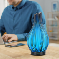 Diffuseur d'Arômes en Verre, Diffuseur d'Huiles Essentielles Aromatiques, Diffuseur de Parfum d'Ambiance, Humidificateur à Brume Froide pour Décoration d'Intérieur