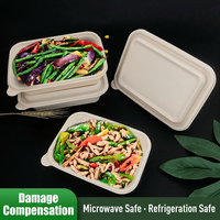Boîte à lunch biodégradable en amidon de maïs JIAHUI, boîte bento jetable, boîte à emporter carrée, récipient alimentaire pour salade, moule personnalisé