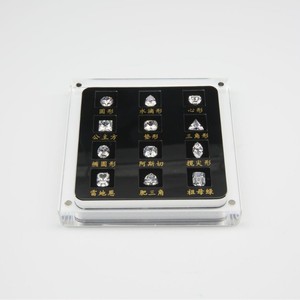 Twelve-Shaped Diamond Cut Reference Zircon Stones Acrylic Display Set For DIY Jewelry Making Tools Gemstone Specimen Sample - Product Image 1