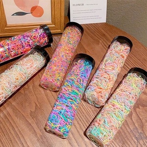 1000 Pezzi Elastici per Capelli Monouso Senza Dolori, Mini Elastici ad Alta Elasticità in Barattolo per Bambine, Neonati e Piccole <span class=keywords><strong>Trecce</strong></span> - Ingrosso - Product Image 3