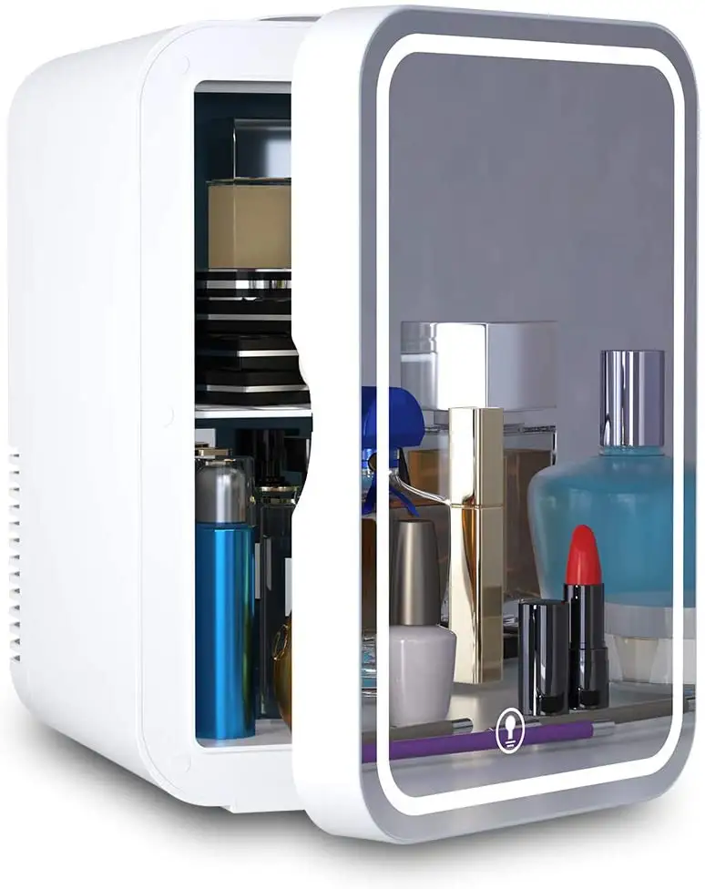 小型ポータブル化粧品スキンケア冷蔵庫ミニメイクアップ美容冷蔵庫冷蔵庫ガラスドアディスプレイ冷凍庫