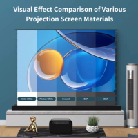 Écran de projection ALR à sol levant avec système audio, grille noire CBSP et Fresnel 16:9 4K/8K pour projecteur de cinéma maison