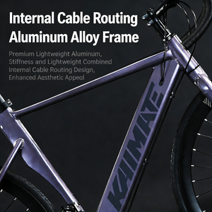 Vélo de route en alliage d'aluminium 700C à 14 vitesses avec fourche en acier au carbone et frein à disque double - Style course urbaine - Product Image 4