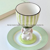 Slow Ever Mug en forme de lapin, mignon, peint à la main, 3D, à forme irrégulière, grande capacité, résistant aux hautes températures