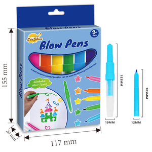Spidol transisi 6 warna pena Airbrush gambar kreatif tiupan untuk anak-anak - Product Image 2