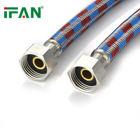 Tuyau de plomberie IFAN Factory pour salle de bain, flexible, tressé, en acier inoxydable, 3/8 pouce