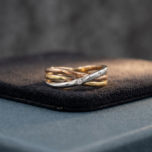 Bague élégante pour femme en or blanc, jaune ou rose 18K, 14K, 9K, classique et luxueuse, pour mariage, fiançailles, fête ou anniversaire - Product Image 1