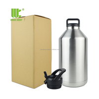 Bouteille isotherme en acier inoxydable de 128 oz pour bière froide, gourde sportive, mug thermos, gourde de 1 gallon, gobelet métallique d'hydratation