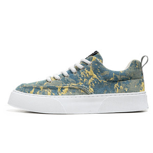 Chaussures en toile à semelle épaisse style sport pour hommes, nouvelle collection 2025, imprimées et respirantes, idéales pour la marche décontractée au printemps, en été et en automne. - Product Image 3