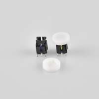 Bouton poussoir tactile rond avec LED 6 broches, momentané, OFF-MOM, SPST, pour circuit imprimé