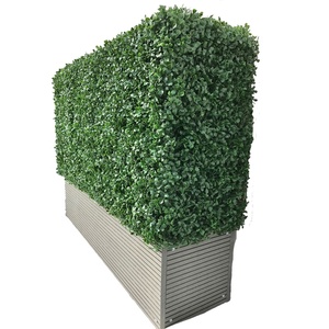 Tanaman Buatan Boxwood Hedge Dinding Topiary Bonsai Hijau Hijau Tahan UV Faux Realistis Panel Dekorasi Rumah Luar Ruangan