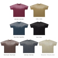 Kaos 270G Stone-Washed Oversized Distressed Lengan Pendek, Kaos Longgar Berbahan Katun Murni untuk Pria