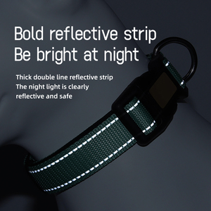 Venta al por mayor de nailon con logotipo personalizado Collar de perro con rayas reflectantes - Product Image 4