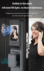 Serrure de porte intelligente à reconnaissance faciale 3D, empreinte digitale, mot de passe, entrée sans clé, haute sécurité, serrure électronique domestique avec visiophone - Product Image 2