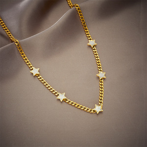 Star Chain Necklace Gold Five Pointed Star Design Titanium Steel Jewelry Gift For Women Fashion Clavicle Necklace - Product Image 2