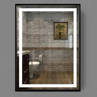 Espejo LED Inteligente Rectangular Moderno de Aluminio con Desempañador, Clasificación IP54, Interruptor Táctil Iluminado para Baño, Dormitorio, Hotel, Salón