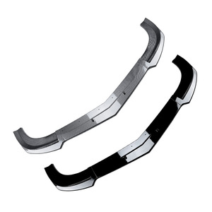 Mercedes-Benz C-Class Front Bumper Lip Splitter 2011-2014 Piano Black Carbon Fiber Texture ABS Body Kit - Product Image 3