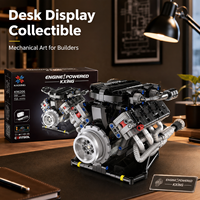Juguete de Bloques de Construcción de Modelo Eléctrico de Coche Deportivo V8 de Plástico ABS, Unisex, para Ensamblar, Juego de Juguetes, Adorno MOC para Venta al por Mayor