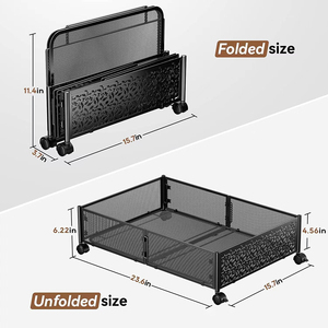Tiroirs pliables en métal pour chaussures et vêtements avec porte-conteneur et couvercle <span class=keywords><strong>à</strong></span> <span class=keywords><strong>roulettes</strong></span> - Product Image 2