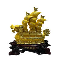 Fabriqué à la main lisse voile voilier résine ornement Feng Shui richesse décor à la maison pour bureau bureau salon armoire