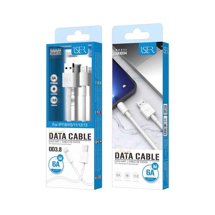 Lightning data cable 1m 6A White