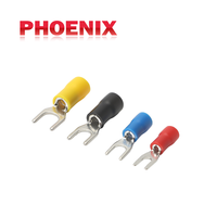 Connecteur de câble de type fourche/patin isolé à sertir à froid en laiton de haute qualité, multicolore (rouge, bleu, jaune, noir)