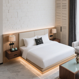 Meubles d'hôtel sur mesure, lit de luxe 5 étoiles <span class=keywords><strong>King</strong></span> Size, lit en bois moderne pour hôtel, ensemble de meubles de chambre d'hôtel - Product Image 4