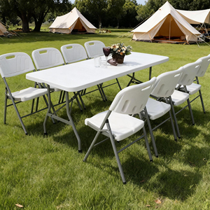 Tavolo Rettangolare Pieghevole in Plastica Bianca HDPE Portatile per Uso Commerciale all'Ingrosso per <span class=keywords><strong>Giardino</strong></span> Esterno Campeggio Eventi Noleggio Catering - Product Image 5