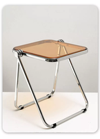 Table basse multifonctionnelle moderne et simple en métal avec plateau transparent en acrylique, pliable, pour le thé et le café, idéale pour l'ameublement de la maison