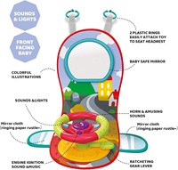 Jouet volant pour bébé, conduite simulée, lumières et sons, à fixer à la table/à la poussette/au berceau, jouet sensoriel d'apprentissage précoce