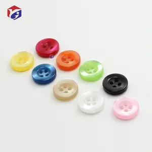 Customized Plastic Button For Shirt Coat Garment Accessories 10mm 12.5mm 18mm White Black Sewing 4holes Fancy Resin Buttons