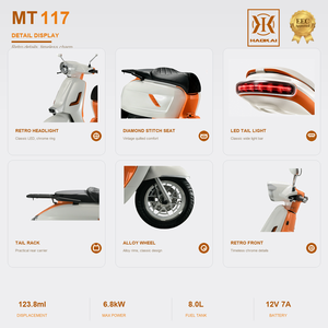 Nuevo Scooter <span class=keywords><strong>de</strong></span> Gasolina <span class=keywords><strong>de</strong></span> 125cc con Sistema EFI MT117, Certificado EEC, Scooter <span class=keywords><strong>de</strong></span> <span class=keywords><strong>125</strong></span> <span class=keywords><strong>CC</strong></span> con Motor <span class=keywords><strong>de</strong></span> Gasolina, Estilo Vintage, con Arranque sin Llave - Product Image 2