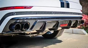 คาร์บอนไฟเบอร์ด้านหลังDiffuserพร้อมไฟLEDสําหรับ<span class=keywords><strong>Audi</strong></span> <span class=keywords><strong>Q8</strong></span> <span class=keywords><strong>S</strong></span> Line SQ8 4 ประตู 2021-2022 - Product Image 2