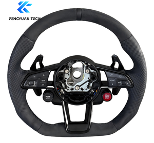 Volant de voiture personnalisé en cuir et fibre de carbone pour <span class=keywords><strong>Audi</strong></span> A3 A4 A6 Q5 B9 A5 SQ5 Q7 Q8 C8 A7 <span class=keywords><strong>RS6</strong></span> C8 RS7 RSQ8 RSQ3 <span class=keywords><strong>R</strong></span> S Line RS - Product Image 6