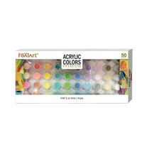 Lot de peinture acrylique non toxique REALART pour enfants, pots de 2 ml avec 50 couleurs pour toiles et fournitures artistiques sur papier
