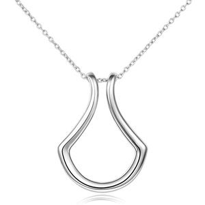Colar com Suporte para Anel em Forma de U, Novo Design SC, Presentes de Casamento, Personalização de Fábrica, Colar com Pendente em Forma de Setor Aberto para Mulheres - Product Image 5