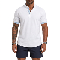 Vente en gros de polos de golf pour hommes, style tendance, couleur unie, logo personnalisé imprimé, manches courtes, vêtements décontractés pour hommes