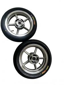 Roues et pignons de remplacement avant/arrière Supermoto Silver Kabin 12 pouces, pneus 110/70-12 120/70-12, 2.5x12/3.0x12 en aluminium - Product Image 2